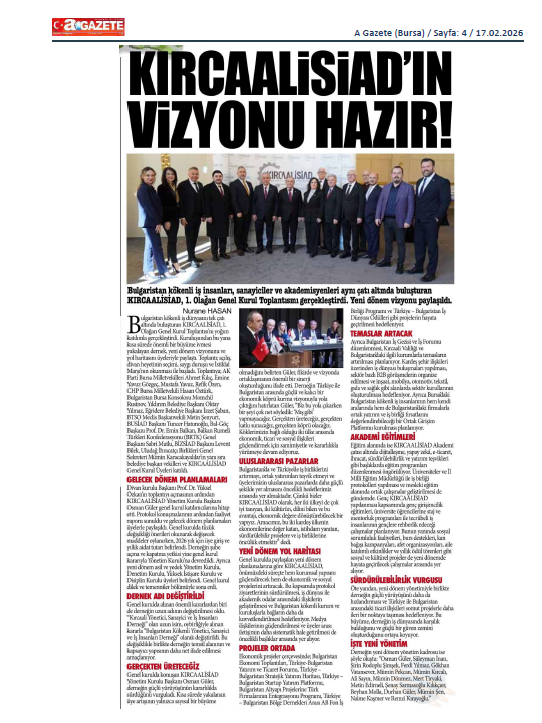 AGazete- KIRCAALİSİAD'IN VİZYONU HAZIR