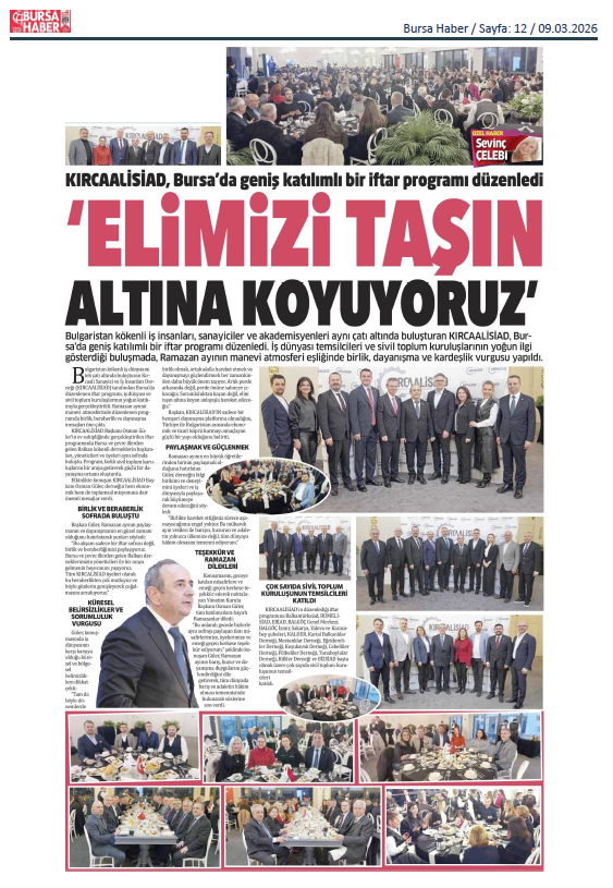 Bursa Haber- Elimizi Taşın Altına Koyuyoruz