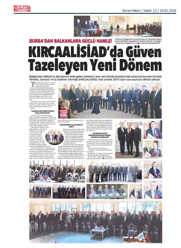 Bursa Haber-Kırcaalisiad'da güven tazeleyen yeni dönem
